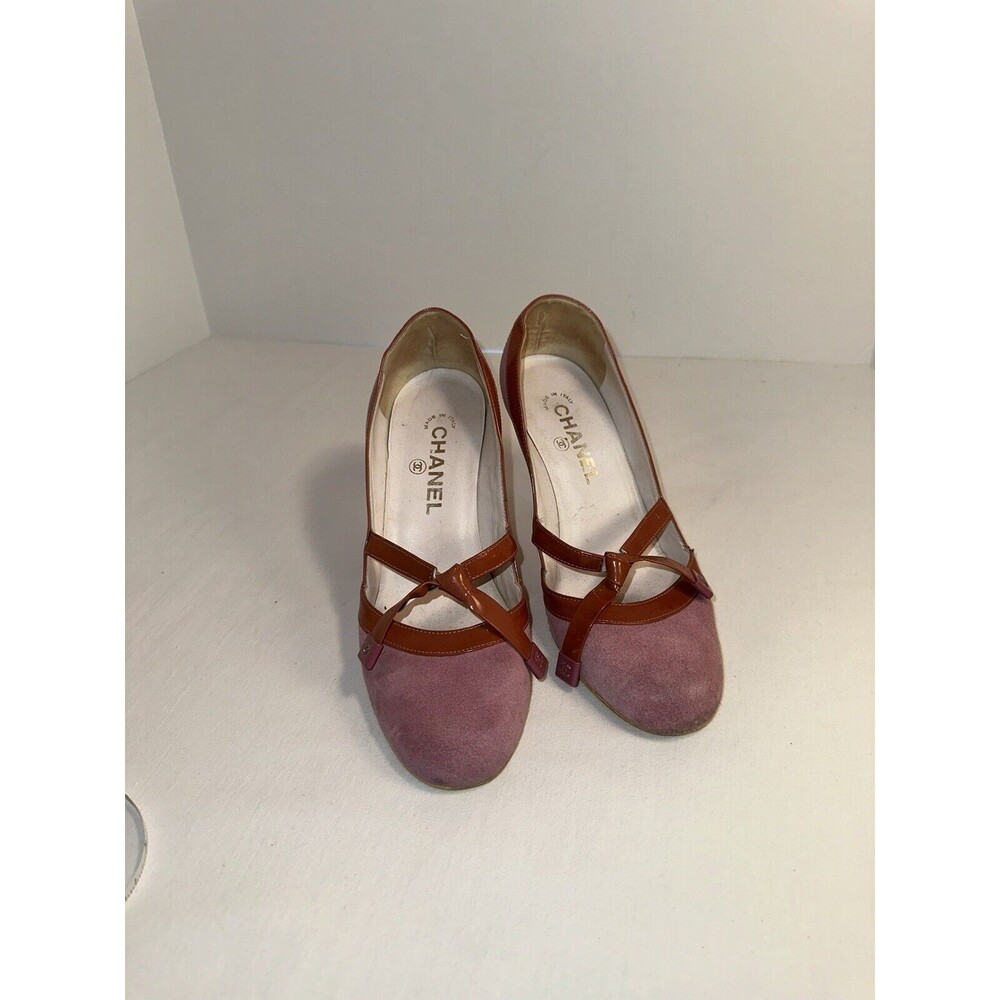 Chanel pumps - 7.5 (38) - Pink Suede - White Heels